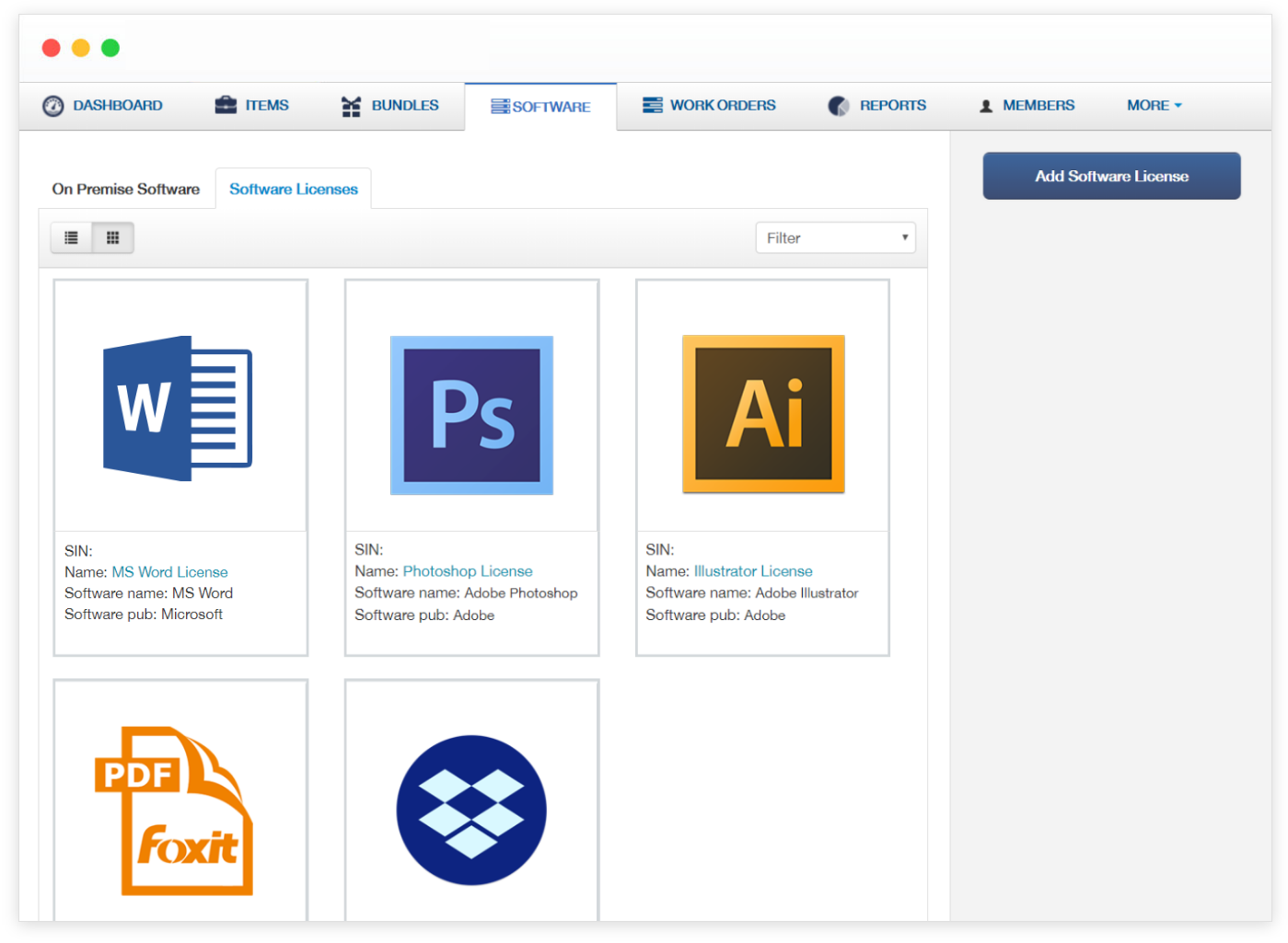 Software License Management Tool AssetSonar